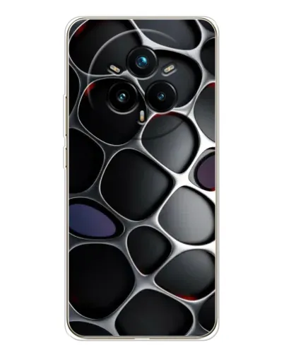 Чехол для Realme 14 Pro Plus с картинкой «Объемная темная решетка»