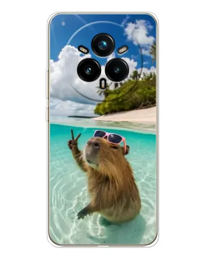 Чохол для Realme 14 Pro Plus з картинкою «Капібара на морі» Чохол для Realme 14 Pro Plus з картинкою «Капібара на морі»