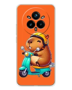 Чохол для Realme 14 Pro Plus з картинкою «Капібара на скутері»