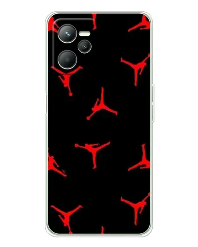 Чехол для Realme 14 с картинкой «Jordan Red Pattern»
