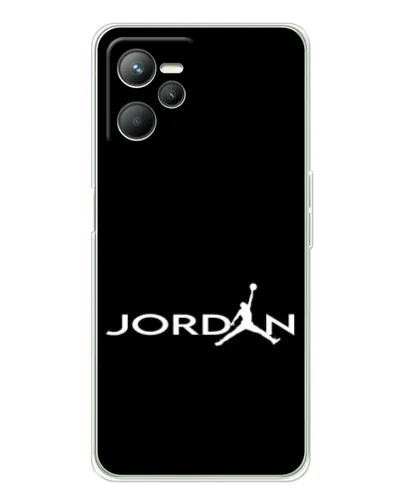Чехол для Realme 14 с картинкой «Jordan White Logo»