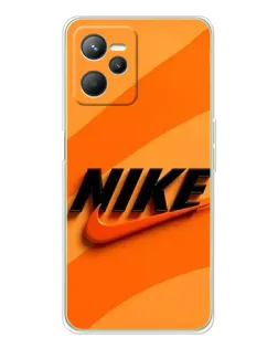 Чехол для Realme 14 с картинкой «Оранжевый драйв Nike»