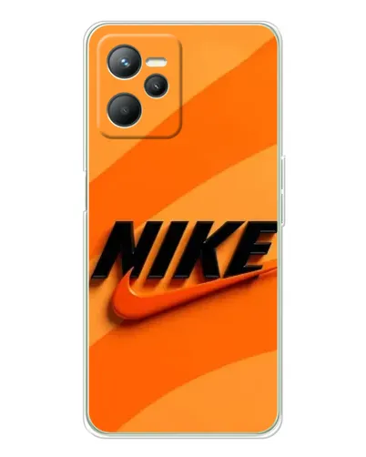 Чехол для Realme 14 с картинкой «Оранжевый драйв Nike»