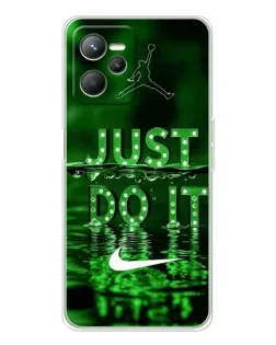 Чехол для Realme 14 с картинкой «Зеленый неоновый Nike»