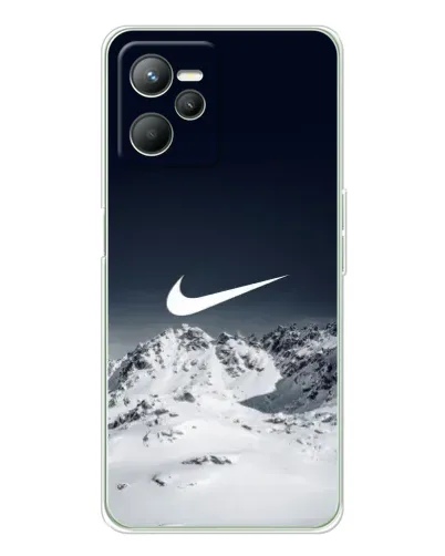 Чехол для Realme 14 с картинкой «Nike — зимние горы»