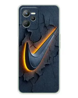 Чехол для Realme 14 с картинкой «Объемный логотип Найк»