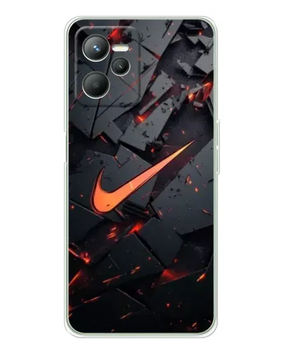 Чехол для Realme 14 с картинкой «Nike — эффект разломов»