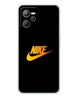 Чехол для Realme 14 с картинкой «Золотой логотип Nike»