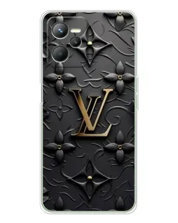 Чехол для Realme 14 с картинкой «Кожаная текстура LV»