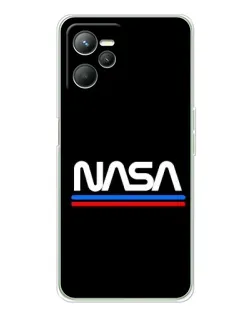 Чехол для Realme 14 с картинкой «NASA — классика Red Blue»