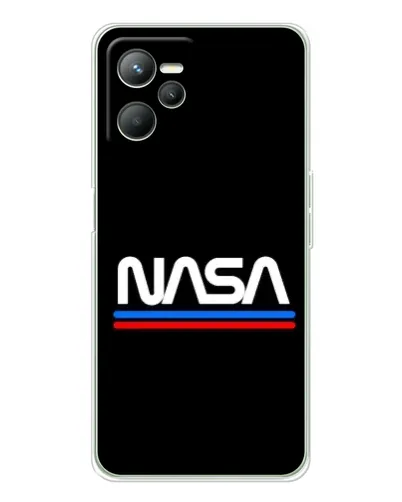 Чехол для Realme 14 с картинкой «NASA — классика Red Blue» Чехол для Realme 14 с картинкой «NASA — классика Red Blue»
