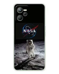 Чехол для Realme 14 с картинкой «Астронавт на Луне»