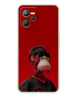Чехол для Realme 14 с картинкой «Bored Ape в красном»