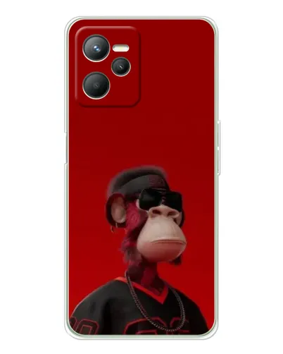 Чехол для Realme 14 с картинкой «Bored Ape в красном»