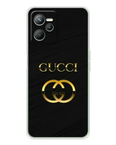 Чехол для Realme 14 с картинкой «Золотой логотип Gucci»