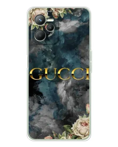 Чехол для Realme 14 с картинкой «Абстрактные цветы Gucci»