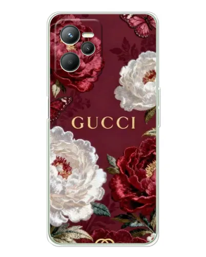 Чехол для Realme 14 с картинкой «Gucci — бордовые розы» Чехол для Realme 14 с картинкой «Gucci — бордовые розы»