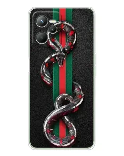Чехол для Realme 14 с картинкой «Gucci — змея на полосе» Чехол для Realme 14 с картинкой «Gucci — змея на полосе»