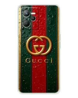 Чехол для Realme 14 с картинкой «Gucci — фирменная полоса и золото» Чехол для Realme 14 с картинкой «Gucci — фирменная полоса и золото»