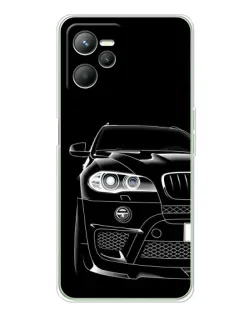 Чехол для Realme 14 с картинкой «Темный силуэт BMW»