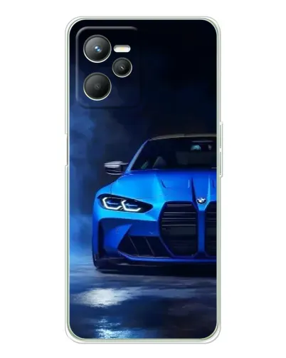 Чехол для Realme 14 с картинкой «Голубая BMW M4»