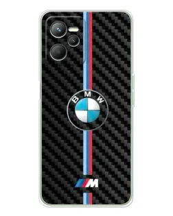 Чехол для Realme 14 с картинкой «Эмблема BMW и карбон»