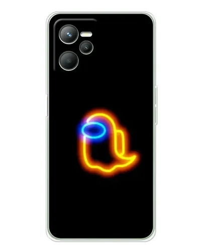 Чехол для Realme 14 с картинкой «Among Us неоновое сияние»