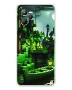 Чохол для Realme 14 з картинкою «Minecraft лісовий пейзаж»