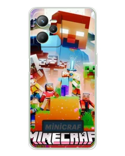 Чехол для Realme 14 с картинкой «Minecraft герои игры»