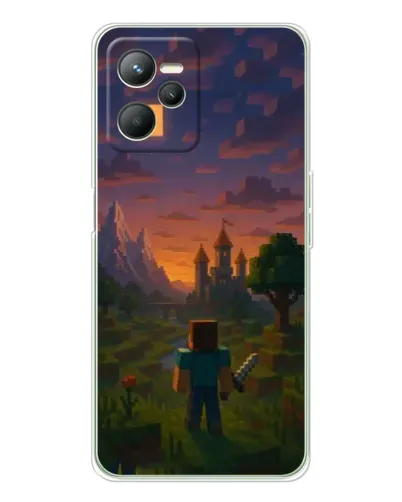 Чехол для Realme 14 с картинкой «Стив у башни»