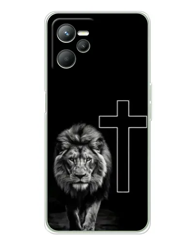 Чехол для Realme 14 с картинкой «Лев и Крест»