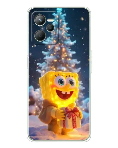 Чохол для Realme 14 з картинкою «Різдвяний Спанч Боб»