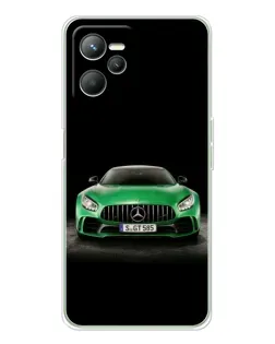 Чехол для Realme 14 с картинкой «Mercedes — неоновый лого»
