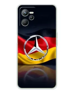Чехол для Realme 14 с картинкой «Mercedes — флаг Германии»