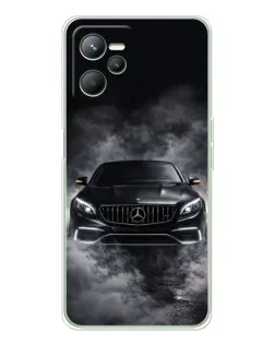 Чехол для Realme 14 с картинкой «Mercedes в дыму»