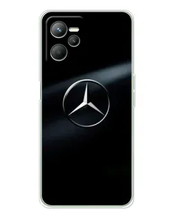 Чехол для Realme 14 с картинкой «Mercedes на металле»