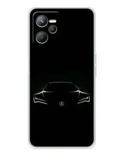 Чехол для Realme 14 с картинкой «Mercedes — силуэт авто»