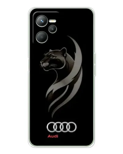 Чехол для Realme 14 с картинкой «Графика — пантера и Audi»