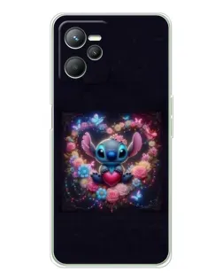 Чехол для Realme 14 с картинкой «Stitch в цветах»