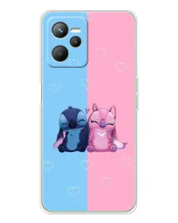 Чехол для Realme 14 с картинкой «Stitch и Angel Love»