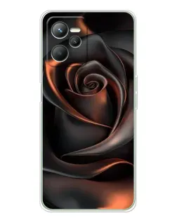 Чехол для Realme 14 с картинкой «Шелковая черная роза»