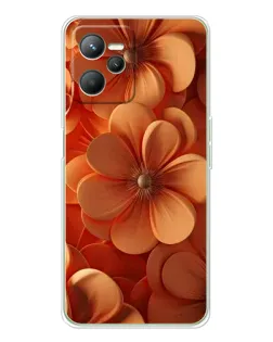 Чехол для Realme 14 с картинкой «Оранжевый макро цветок»