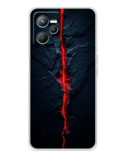 Чехол для Realme 14 с картинкой «Kрасная лавовая трещина»