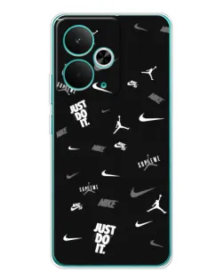 Чохол для Realme 14T з картинкою «Nike Black Pattern»