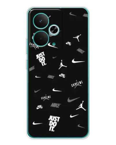 Чохол для Realme 14T з картинкою «Nike Black Pattern»