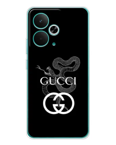 Чехол для Realme 14T с картинкой «Gucci — серебряная змея» Чехол для Realme 14T с картинкой «Gucci — серебряная змея»