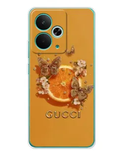 Чохол для Realme 14T з картинкою «Gucci — золоті метелики» Чохол для Realme 14T з картинкою «Gucci — золоті метелики»