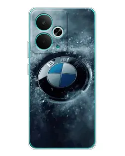 Чехол для Realme 14T с картинкой «Логотип BMW — лед»