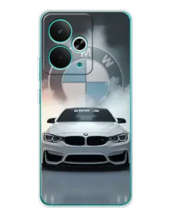 Чехол для Realme 14T с картинкой «BMW в белом дыму»
