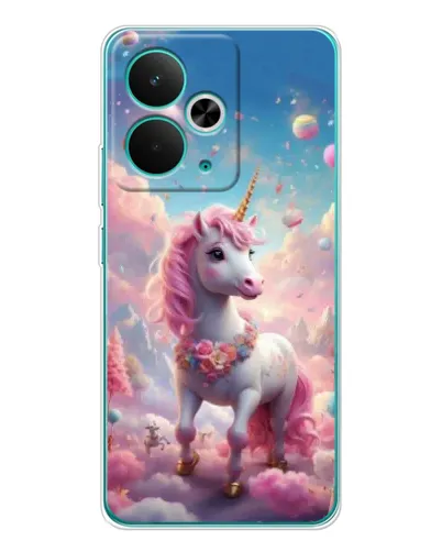 Чехол для Realme 14T с картинкой «Единорог среди облаков»